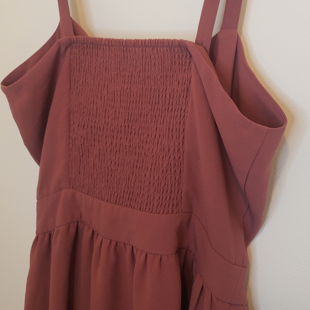 Aritzia Wilfred Adelia Tie Front Cutout Midi Summer Dress Mauve Pink Size 2 - Picture 8 of 13